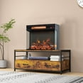 thumbnail image 3 of Giantex 23 inch 3-Sided Electric Fireplace Insert w/remote Control, 1500W Fireplace Heater w/Thermostat, Adjustable Brightness, 8H Timer, Overheat Protection, 3 of 9