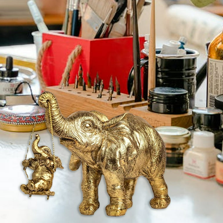 ZJ Whoest Elephant Statue. Gold Elephant Decor Brings Good Luck, Health,  Strength. Elephant Gifts for Women, Mom Gifts. Decorations