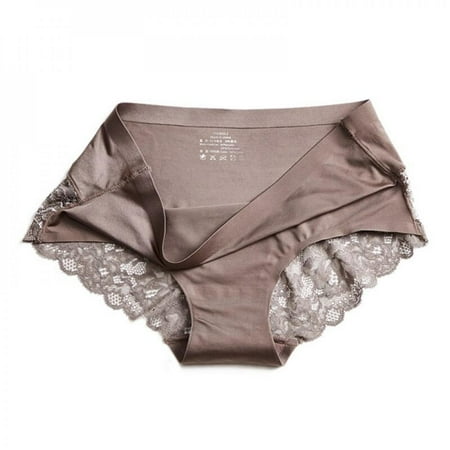 

Big Sale!!Women Lace Underwear Ice Silk No Trace Luxury Lace Mid Rise Lift Lingerie Seamless briefs Underpants