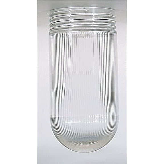 Satco THD Fitter Crystal Bulb Shade Clear Ribbed Glass Diameter 3-11/32in Screw Fitter 3-11/64in Height 6-15/16in