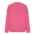 thumbnail image 6 of Women Tops Solid Color Round Neck Daily Sweatshirt Long Sleeve Fashion Lightweight Tops for Women 2023 Oversized Tshirts Shirts for Women Stretch Trendy Going Out Women Tops（Hot Pink,L）, 6 of 7