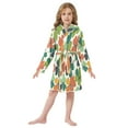 thumbnail image 6 of FORMRS Niños Bathrobe Unisex Hooded Robe Soft Plush Pajamas Sleepwear, Size 2-3T, White Clover Pattern, 6 of 7