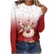 thumbnail image 1 of Camisas Navideñas Para Mujer Tops de Manga Larga Jersey de Cuello Redondo Informal Con Estampado de Ciervos en 3D Odeerbi ODB199891, 1 of 5