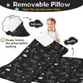 thumbnail image 3 of Skull and Bat Gothic Pattern Teens Toddler Nap Mat with Pillow, Sleeping Mat Bag for Preschool Daycare 59"x22", 3 of 6