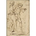 thumbnail image 2 of Salvator Rosa 17x24 Black Ornate Framed Double Matted Museum Art Print Titled: Two Standing Men Gesticulating (1615-73), 2 of 5
