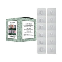 Double-Sided Wall Hooks | No Drill Adhesive Mounting | Heavy Duty PVC Sticky Hooks for Bathroom Kitchen | 6 Pairs (12 Pieces)