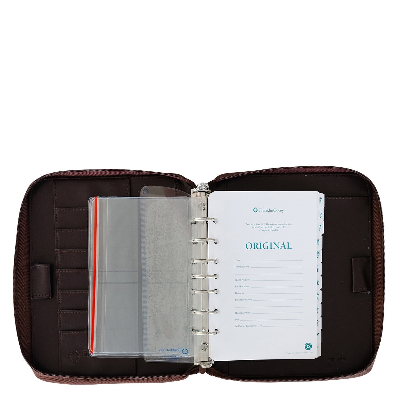 FranklinCovey Planning System Vinyl Zipper Binder (Classic Size, Burgundy)