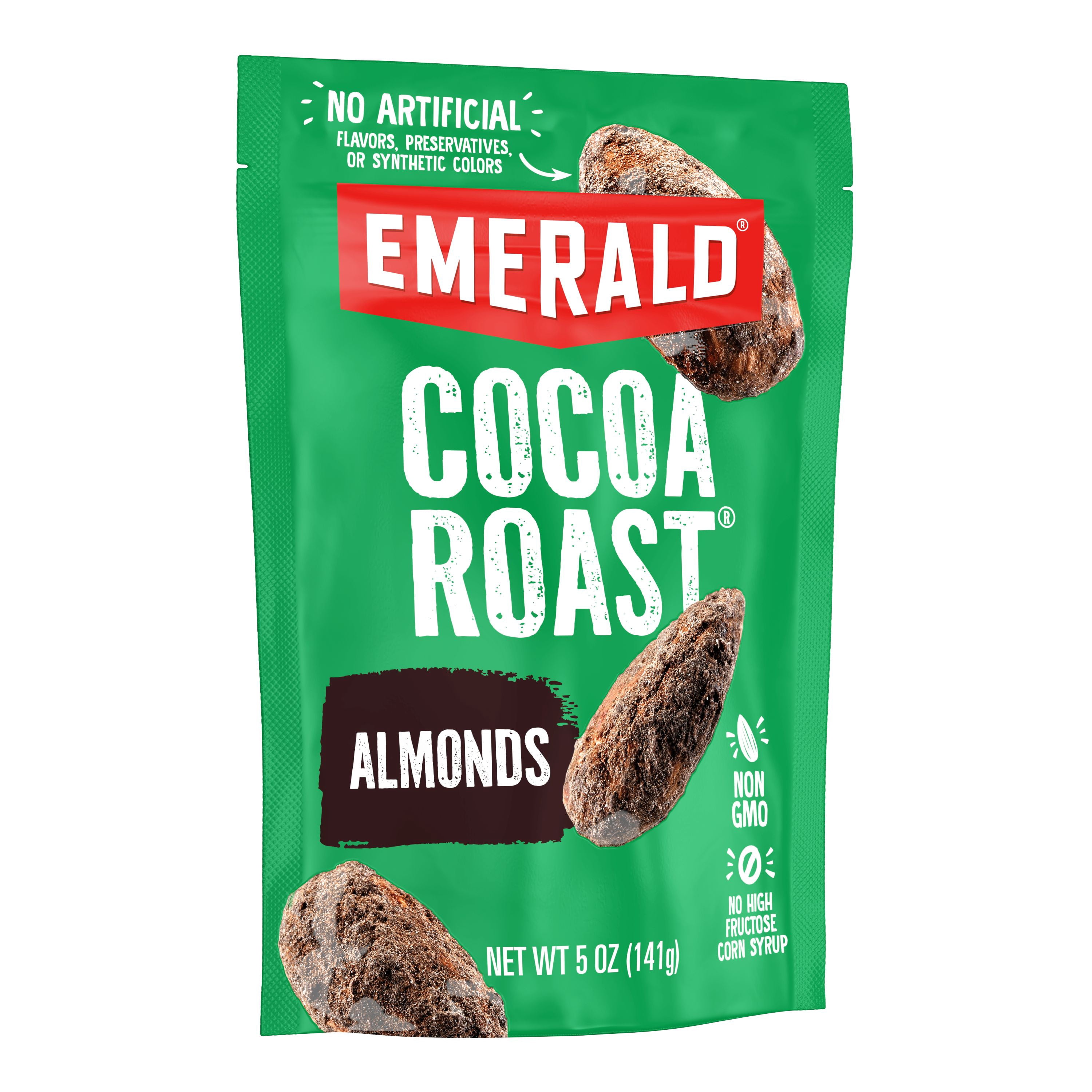 Emerald Nuts, Cocoa Roast Almonds, 5 oz Resealable Bag (Pack of 6)