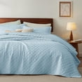 thumbnail image 1 of Colcha para cama, tamaño queen, ligera, azul cielo, para todas las estaciones, 1 of 7