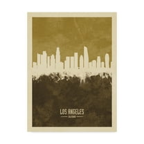 Trademark Fine Art 'Los Angeles California Skyline Brown' Canvas Art by Michael Tompsett