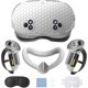 thumbnail image 1 of Cover Set Compatible with Oculus/Meta Quest 3S Accessories, Silicone Touch Controller Grips Cover, Shell Skin Face Facial Interface Protective and Lens (White-2) Blanco-2, 1 of 7