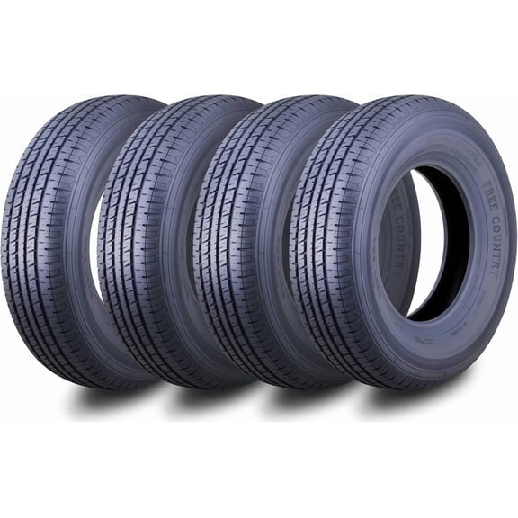 Free Country New PremiumST225/75R15 10 Ply Load Range E w/Featured Side Scuff Guard Trailer Radial Tires, Set of 4