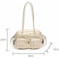 thumbnail image 5 of KKLDOGS Bow Decor Multi-pocket Shoulder Bag, Large Capacity PU Leather Handbag, Versatile Crossbody Travel Tote Purse with Detachable Strap(Pink), 5 of 5