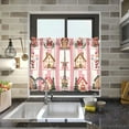 thumbnail image 4 of Yayeee Kitchen Curtains Tier Pair Light Filtering 27"x24" Rod Pocket Short Cafe Window Panel, Green Christmas Houses, 4 of 7
