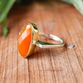 thumbnail image 3 of Natural Orange Carnelian Ring, 925 Sterling Silver Ring, Charm Ring, Pure Silver Ring, Oval Cut Carnelian Ring, Healing Crystal Silver Ring,, 3 of 4