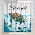thumbnail image 5 of MIZHONA Sea Turtle Shower Curtain Funny Cat and Ocean Fish Fabric Bath Curtains for Kids Bathroom Decor 72x72 in, 5 of 5