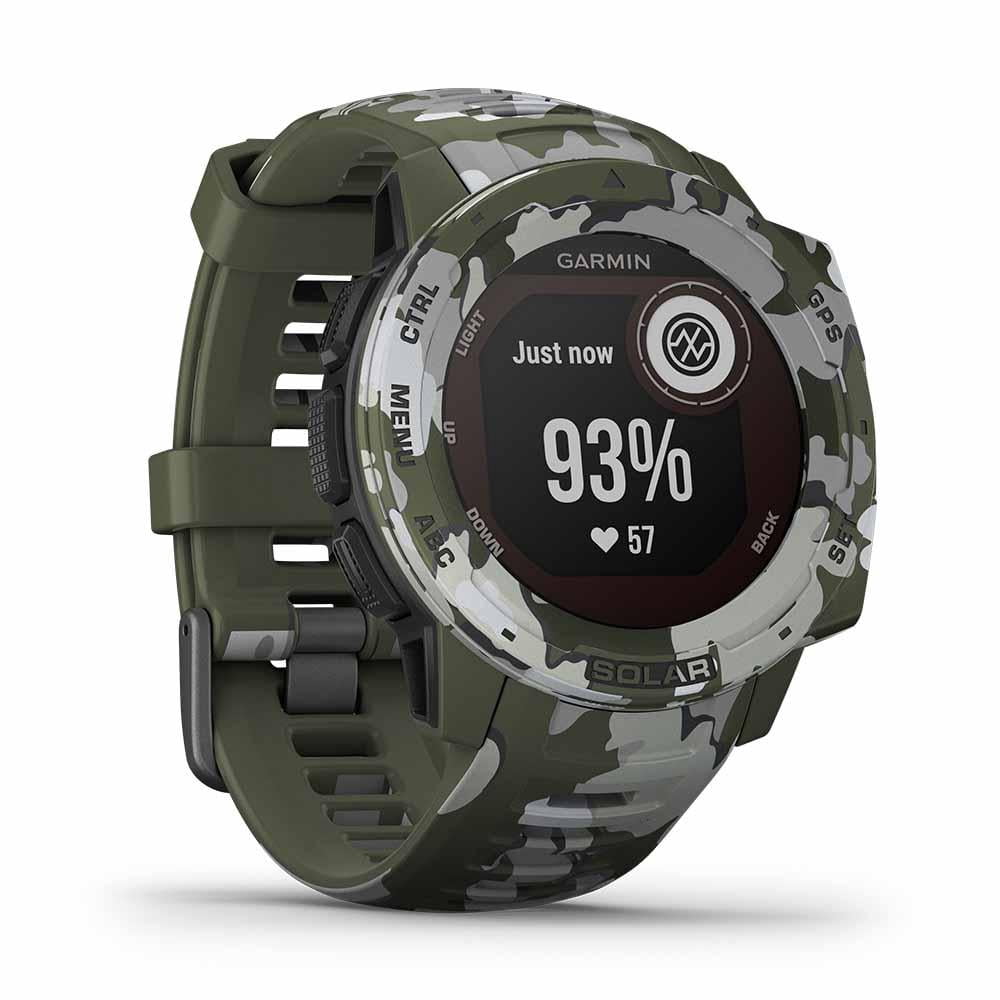 Garmin Instinct Solar Camo (Lichen) GPS Military Smartwatch Power Bundle | Includes PlayBetter Power Bank Charger & Screen Protectors | Outdoor Hunting Gear | Solar Hiking Watch | 010-02293-16
