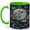 Green, variant on Moon Moth Night 11oz Ceramic Mug, Dark Celestial Art
