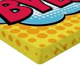 thumbnail image 2 of Ambesonne Fun Fitted Sheet, Comic Book Text, Twin Size, Pale Blue Hot Pink, 2 of 3