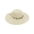 thumbnail image 1 of Sombrero de Playa Con Conchitas Para Mujer Ala Ancha 42 cm crema 42 cm, 1 of 7