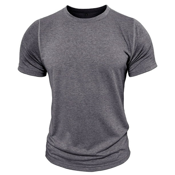 pstuiky camisetas de hombre, Camisas casuales de moda para hombre, cuello redondo liso, tipo pulóver, cortas camisas casuales para hombre s