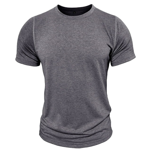 ameIAEA T-Shirts de Gym pour Hommes Manches Courtes Col Rond Course Athlétique Tee-Shirt Couleur Unie Basiques