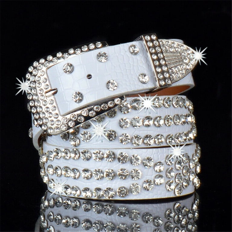 Cowgirl Studded Glitter Waistband Rhinestone Belt PU Leather  display picture 1