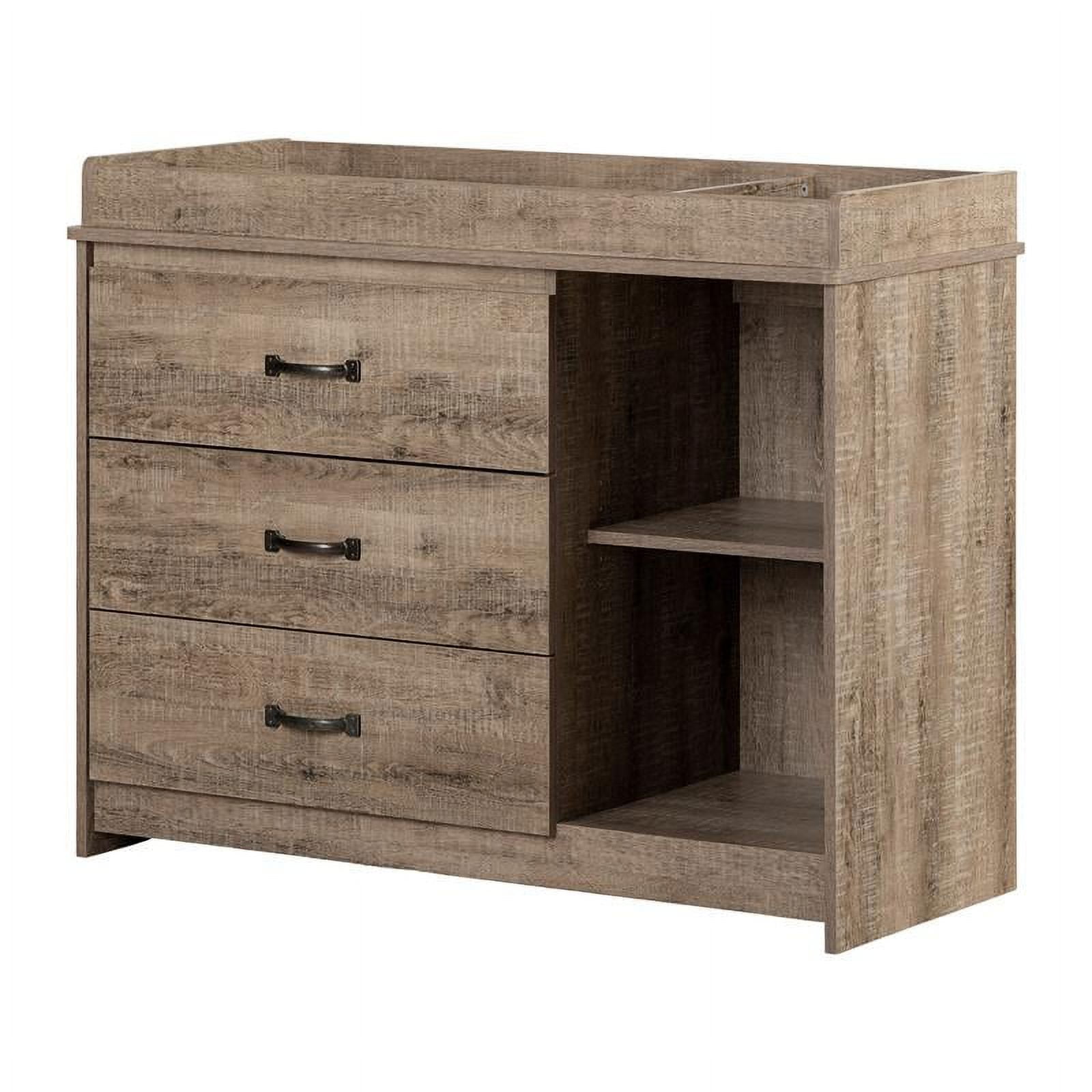 South Shore Furniture Baby Changing Table with Drawers Metal Handles Nursery Weathered Oak Walmart