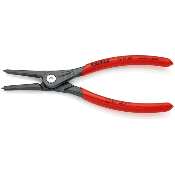 KNIPEX 49 11 A2 SB Pinza de precisión para anillos de retención exteriores de ejes recubiertos de plástico antideslizante acabado pavonado 180 mm