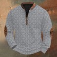 thumbnail image 1 of Blusas y camisas de manga larga con cuello redondo Sudadera con capucha de cuello redondo para hombre Jersey estampado Blusa de poliéster de manga larga para hombre, 1 of 4
