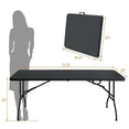 thumbnail image 3 of GloryStar Adjustable Height Folding Table, 6 Ft Portable Utility Table with Carry Handle for Camping, Parties, or Home Use, 3 of 8