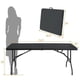 thumbnail image 3 of QinaQin Mesa plegable portátil de 6 pies de plástico resistente, diseño abatible a la mitad con altura ajustable y asa, ideal para camping, fiestas y uso interior o exterior, 3 of 8