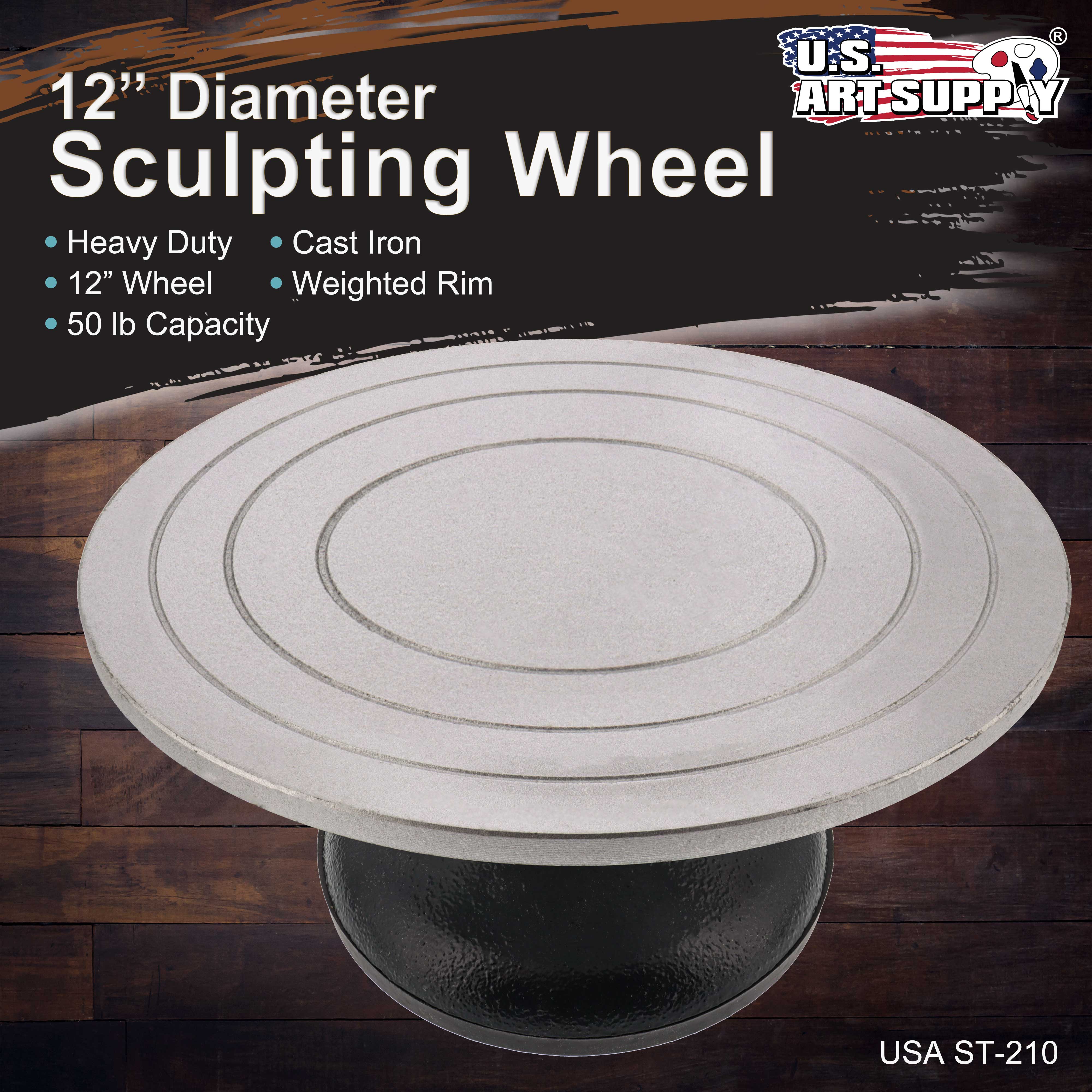 US Art Supply® LARGE 12" Diameter Sculpting Wheel- Heavy Duty All Metal - image 2 of 6