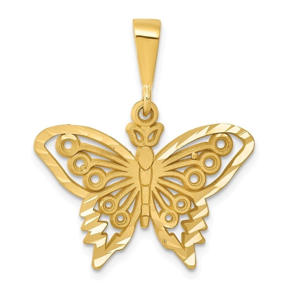 14k Yellow Gold Butterfly Charm - 2.1 Grams - Measures 28x24.4mm