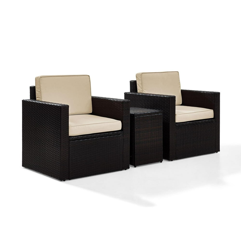 Crosley Palm Harbor 3Piece Outdoor Wicker Conversation SetColorBrown
