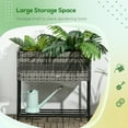 thumbnail image 6 of Outsunny Raised Garden Bed, Elevated Planter Box with Rattan Wicker Look, Tool Storage Shelf, Portable Design for Herbs, Vegetables, Flowers, Gray, 6 of 9