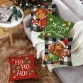 thumbnail image 3 of Merry Christmas Gingerbread Man Decorative Throw Pillow Covers 18x18 Set of 4, Xmas HOHOHO Winter Holiday Porch Patio Outdoor Pillowcase Buffalo Plaid Check Farmhouse Cushion Case Home Decor, 3 of 5