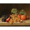 thumbnail image 3 of Emilie Preyer 24x20 Black Modern Framed Museum Art Print Titled - Still Life with Grapes, Peaches, a Pear and Nuts (1869), 3 of 5