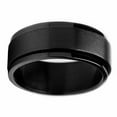 thumbnail image 3 of Men's Black Stainless Steel Spinner Fidget Ring Anxiety Band 8MM, 3 of 6