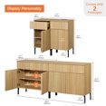 thumbnail image 2 of 4 Pcs Bedroom Set，Reeded Dresser and Nightstand Sets for Bedroom, Wooden Dresser Set with Doors, Night Stand of 2 with Charging Station, 2 of 11