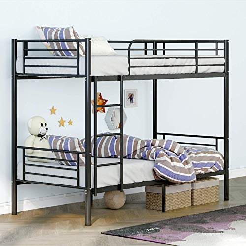 mecor Metal Bunk Bed Twin Over Twin, Heavy Duty Bed Frame with Safety