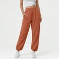 thumbnail image 2 of enyan Sweatpants for Women Drawstring Elastic Low Waist Pants Straight Leg Low Rise Sweatpants Pants for jogger with Pockets Women Pants Casual Orange,L, 2 of 7