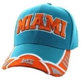 thumbnail image 2 of Miami Men's Small Star & Dashes 2-Tone Adjustable Baseball Cap (Aqua/Orange), 2 of 4