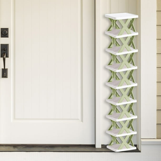Organizador de estantes, estante de almacenamiento, ahorra espacio, estante de plástico de 2 niveles, plegable, portátil, para dormitorio, alta capacidad, plástico resistente, construcción