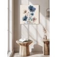thumbnail image 5 of Wall Art Prints, Navy Blue Floral Framed Canvas Prints for Bedroom Living Room Bathroom Office, Watercolor Flowers Farmhouse Linen Gallery Wrap Wall Art Poster for Gifts Home Decor 12"x12", 5 of 9