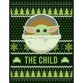 thumbnail image 2 of Men's Star Wars The Mandalorian The Child Ugly Christmas Frog Graphic Tee Dark Green X Large, 2 of 5
