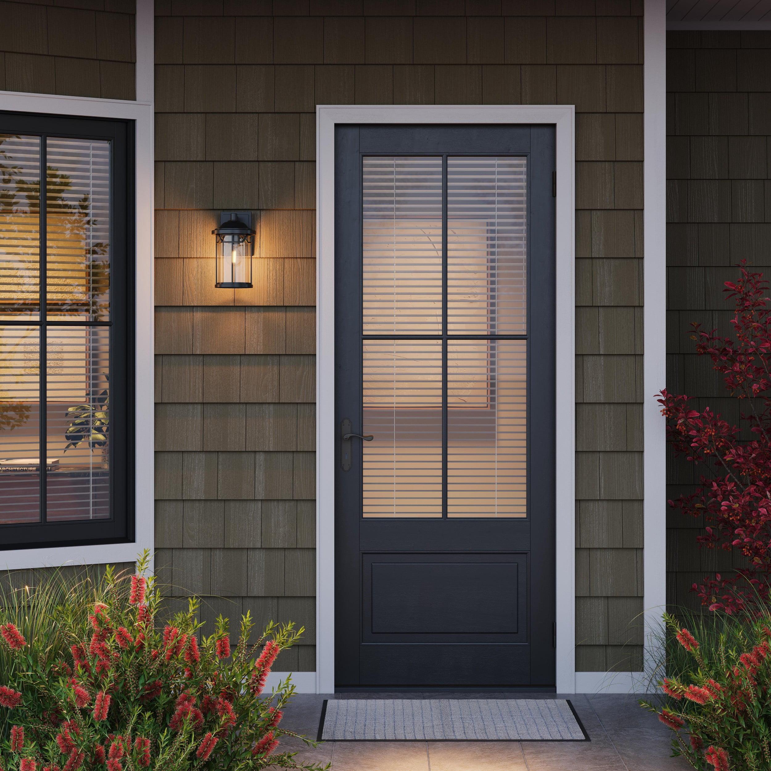 Better Homes & Gardens 11.25" H Transitional 1-Light Outdoor Corded Electric Wall Lantern with Clear Glass