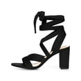 thumbnail image 6 of BLISSFUL STEP Women's Open Toe Crisscross Lace Up Block Heel Sandals Black 8.5, 6 of 8