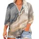 thumbnail image 2 of Xuyuer Womens Plus Size Tops 3/4 Sleeve Blouses Shirts Casual V Neck Loose Tunic Tops 1X-5X Tops with Button Cuffs Dressy Casual V Neck Summer Outfits Early Fall Fashion Clothes 2026, 2 of 5