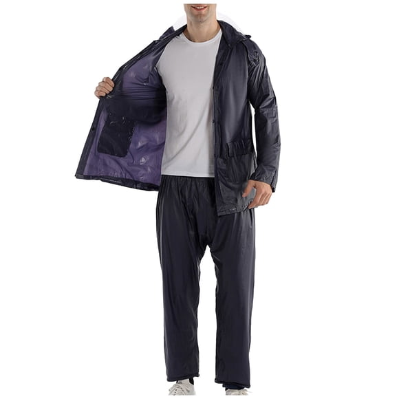 PVC Rain Suit, Split Raincoat for Men Women, Transparent Rain Gear for Outdoor Duty, Lightweight Unisex Rainwear Set